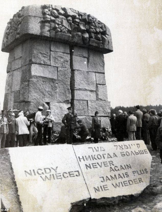 Never again: The camp was destroyed by the Nazis in 1943 and the stone memorial is the only evidence of where it once stood