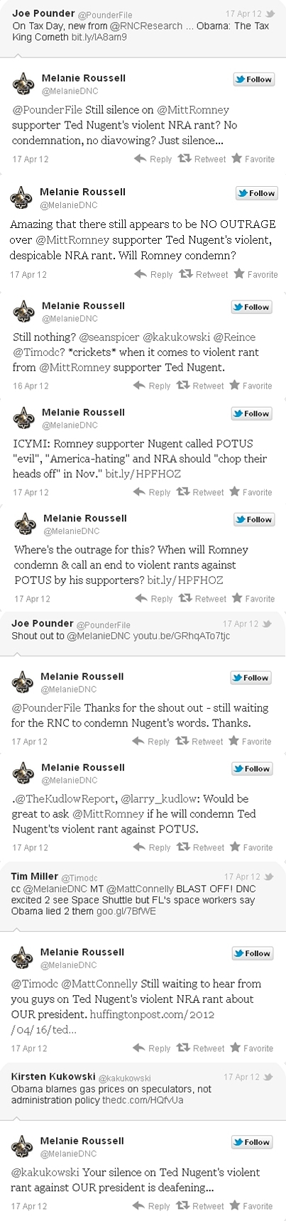 DNC Press Secretary Melanie Roussell Blasts Ted Nugent on Twitter