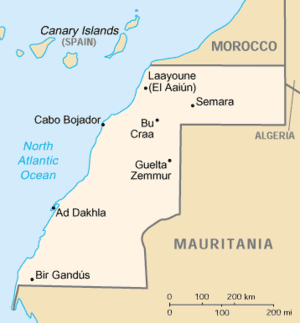 Map of Western Sahara