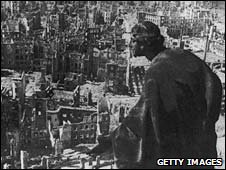 View of Dresden from City Hall Tower after the 1945 bombing