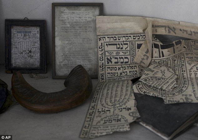 A shofar and Hebrew texts