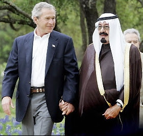 Bush and Saudi Crown Prince Abdullah