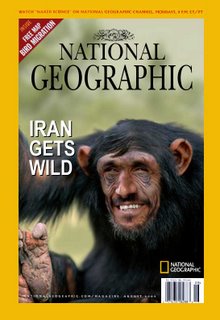 Picture: National Geographic cover with Ahmadinejad's face photoshopped on top of an ape